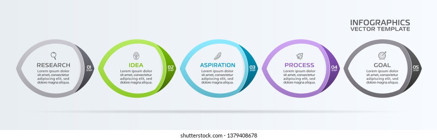 Business Infographic template. Vector design with icons and 5 options or steps.