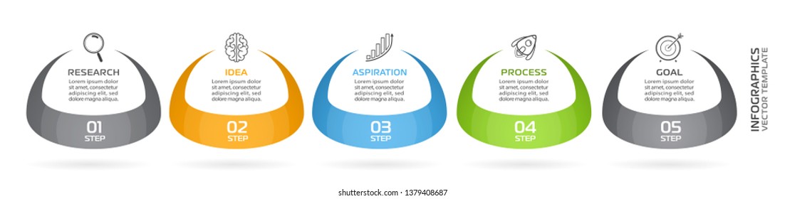 Business Infographic template. Vector design with icons and 5 options or steps.