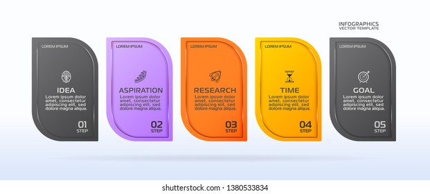 Business Infographic template. Vector design with icons and 5 options or steps.