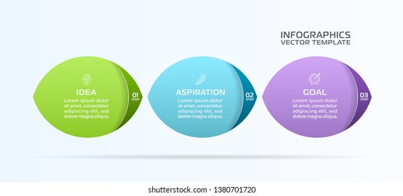 Business Infographic template. Vector design with icons and 3 options or steps.