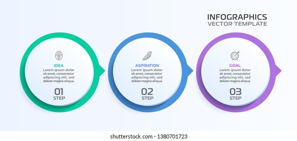 Business Infographic template. Vector design with icons and 3 options or steps.