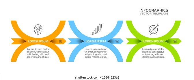 Business Infographic template. Vector design with icons and 3 options or steps.