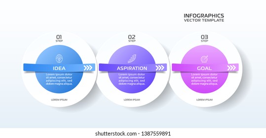 Business Infographic template. Vector design with icons and 3 options or steps.