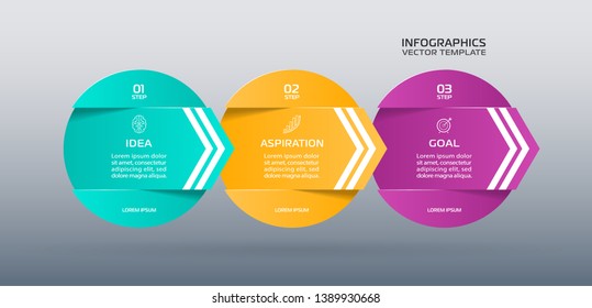 Business Infographic template. Vector design with icons and 3 options or steps.