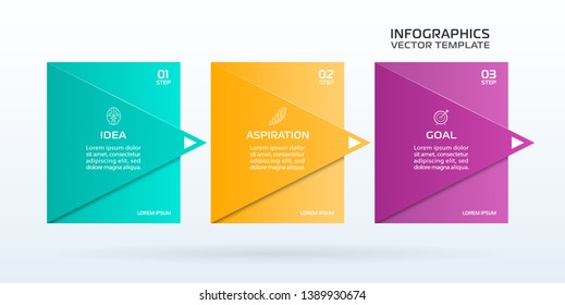 Business Infographic template. Vector design with icons and 3 options or steps.