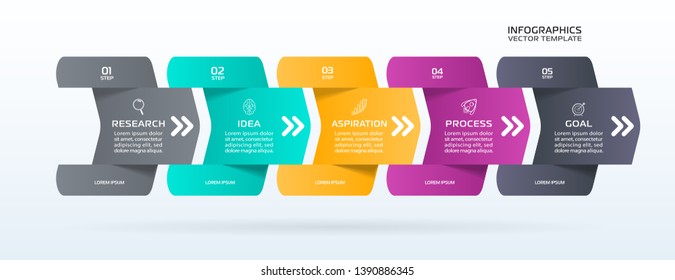 Business Infographic template. Vector design with icons and 5 options or steps.