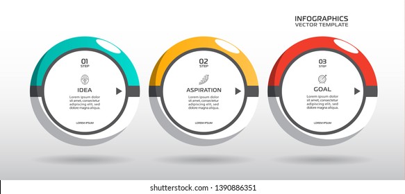 Business Infographic template. Vector design with icons and 3 options or steps.