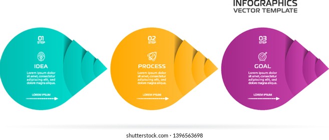 Business Infographic template. Vector design with icons and 3 options or steps.