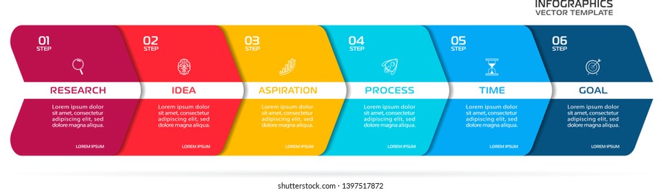 Business Infographic template. Vector design with icons and 6 options or steps.