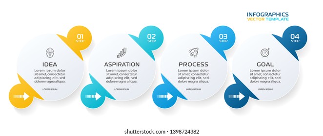 Business Infographic template. Vector design with icons and 4 options or steps.