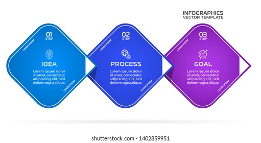 Business Infographic template. Vector design with icons and 3 options or steps.