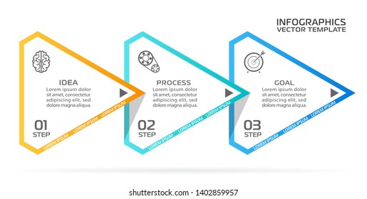 Business Infographic template. Vector design with icons and 3 options or steps.