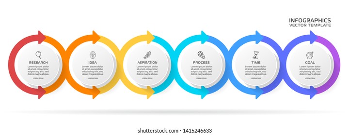 Business Infographic template. Vector design with icons and 6 options or steps.