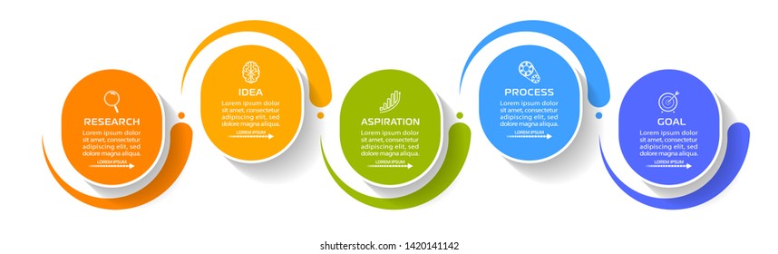 Business Infographic template. Vector design with icons and 6 options or steps.