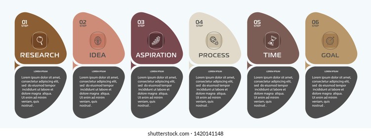 Business Infographic template. Vector design with icons and 6 options or steps.