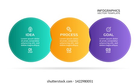 Business Infographic template. Vector design with icons and 3 options or steps.