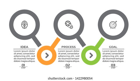 Business Infographic template. Vector design with icons and 3 options or steps.