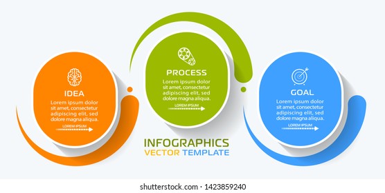 Business Infographic template. Vector design with icons and 3 options or steps.