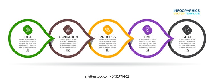 Business Infographic template. Vector design with icons and 5 options or steps.