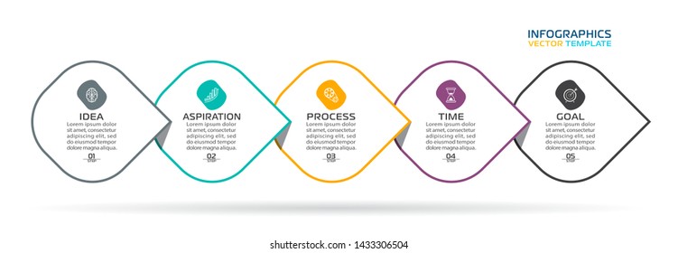 Business Infographic template. Vector design with icons and 5 options or steps.