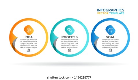 Business Infographic template. Vector design with icons and 3 options or steps.