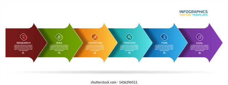 Business Infographic template. Vector design with icons and 6 options or steps.