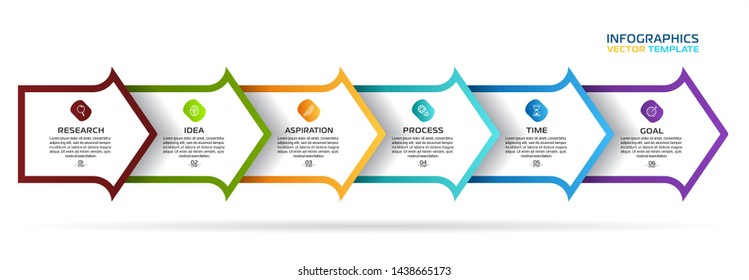 Business Infographic template. Vector design with icons and 6 options or steps.