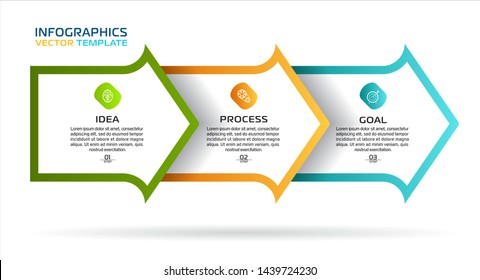 Business Infographic template. Vector design with icons and 3 options or steps.