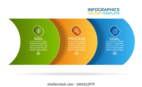 Business Infographic template. Vector design with icons and 3 options or steps.