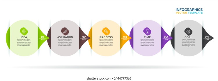 Business Infographic template. Vector design with icons and 5 options or steps.