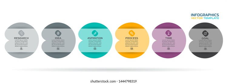 Business Infographic template. Vector design with icons and 6 options or steps.