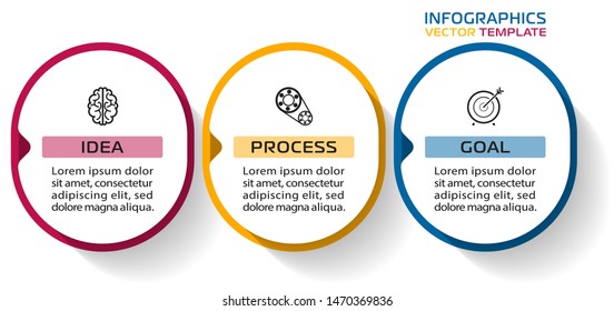 Business Infographic template. Vector design with icons and 3 options or steps.