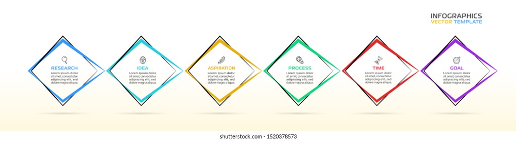 Business Infographic template. Vector design with icons and 6 options or steps.
