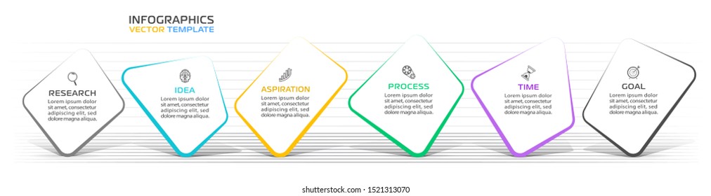 Business Infographic template. Vector design with icons and 6 options or steps.