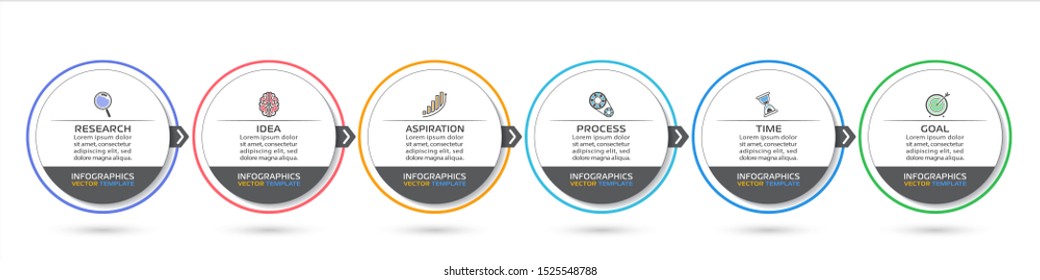 Business Infographic template. Vector design with icons and 6 options or steps.