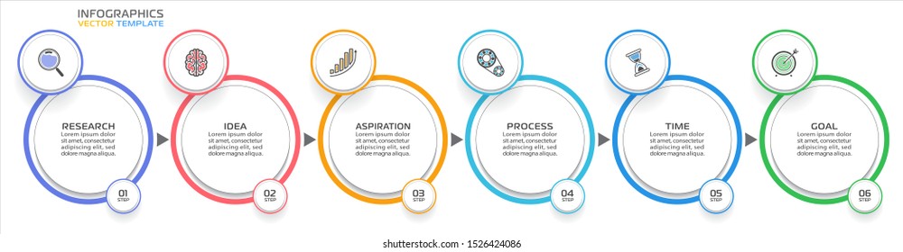 Business Infographic template. Vector design with icons and 6 options or steps.