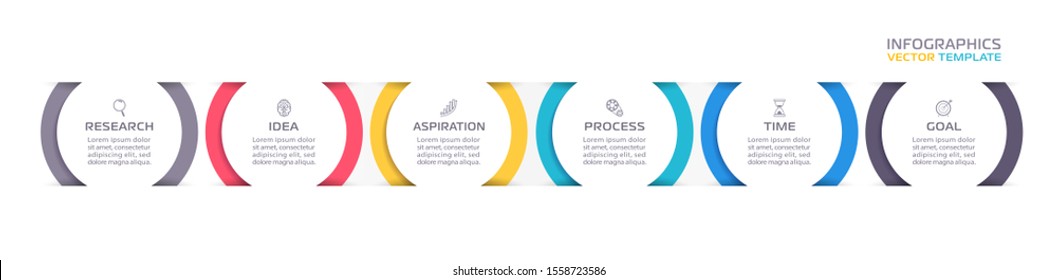 Business Infographic template. Vector design with icons and 6 options or steps.