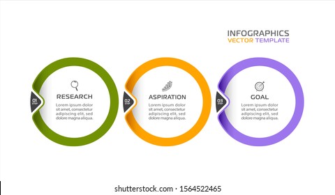 Business Infographic template. Vector design with icons and 3 options or steps.