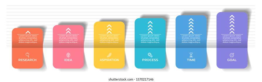 Business Infographic template. Vector design with icons and 6 options or steps.