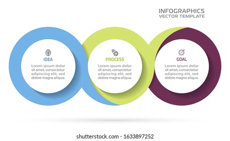 Business Infographic template. Vector design with icons and 3 options or steps.

