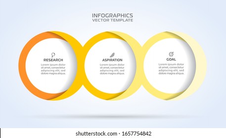 Business Infographic template. Vector design with icons and 3 options or steps.