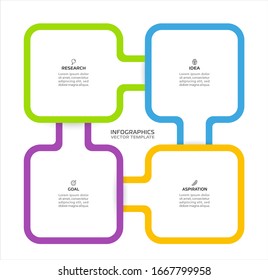 Plantilla de información empresarial. Diseño de vectores con iconos y 4 opciones o pasos.