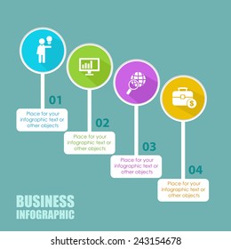 Business infographic template. Vector illustration. Can be used for workflow layout, banner, diagram, web design.