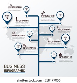Business infographic template. Vector illustration. Can be used for workflow layout, banner, diagram, number options, web design, timeline elements