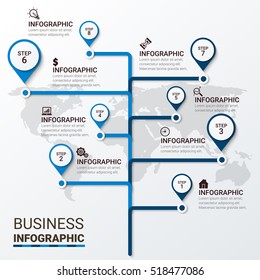 Business infographic template. Vector illustration. Can be used for workflow layout, banner, diagram, number options, web design, timeline elements