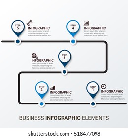 Business infographic template. Vector illustration. Can be used for workflow layout, banner, diagram, number options, web design, timeline elements