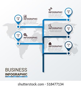 Business infographic template. Vector illustration. Can be used for workflow layout, banner, diagram, number options, web design, timeline elements