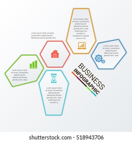 Business infographic template. Vector illustration. Can be used for workflow layout, banner, diagram, number options, web design, timeline elements