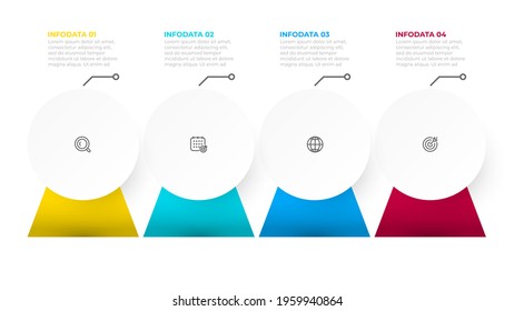 Business infographic template. Vector label design with icons and 4 options or steps.