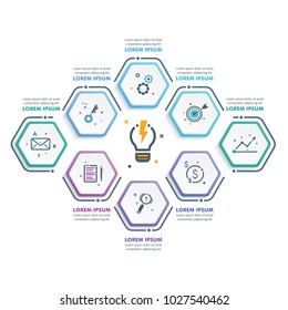 Business Infographic Template.Modern Hexagonal Infographics Timeline Design Template.Vector Illustration